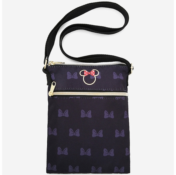 Loungefly Handbags - Loungefly Black and Purple Minnie Crossbody Bag